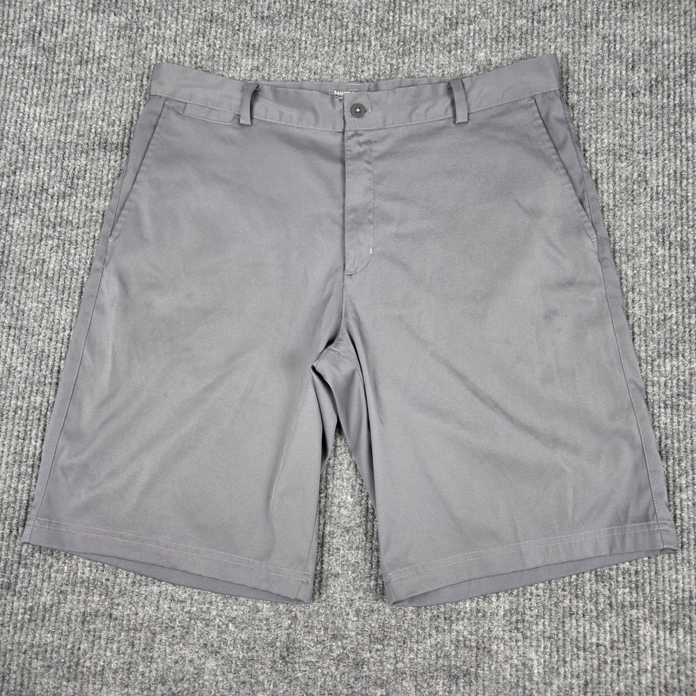 Nike Golf Mens Dri-FIT Standard Fit Shorts Grey Size 36 Flat‎ Front 26483